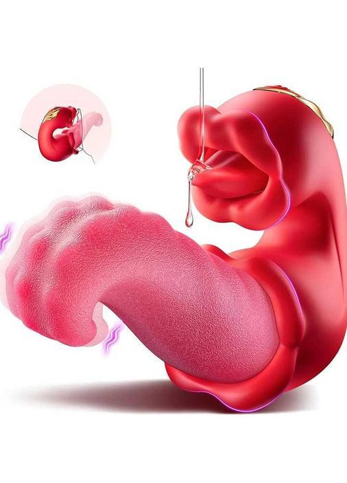 Двойной вибратор язык Vibratex 10 режимов вибрации и 10 режимов лизания No Brand (366892047)