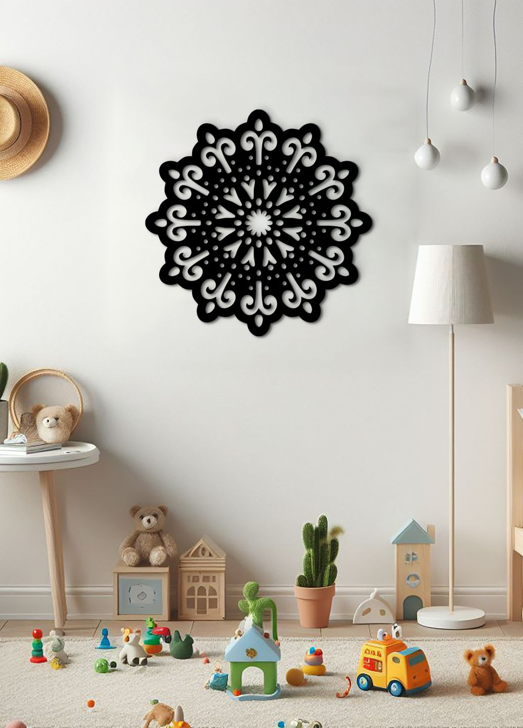 Современный декор стен, интерьерная картина из дерева "Цветочная мандала", минималистичный стиль 40х40 см Woodyard (291412183)