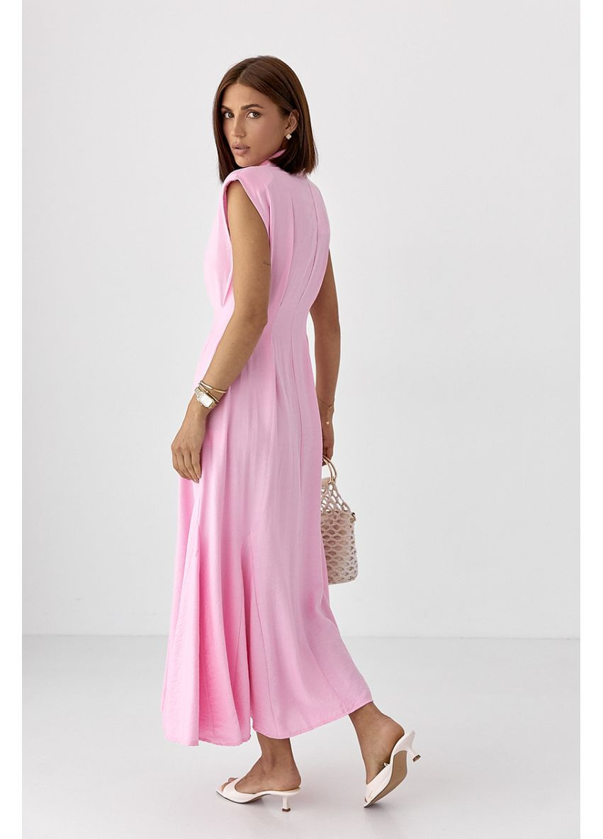 Рожева повсякденний сукня-поло з клинами Lurex однотонна