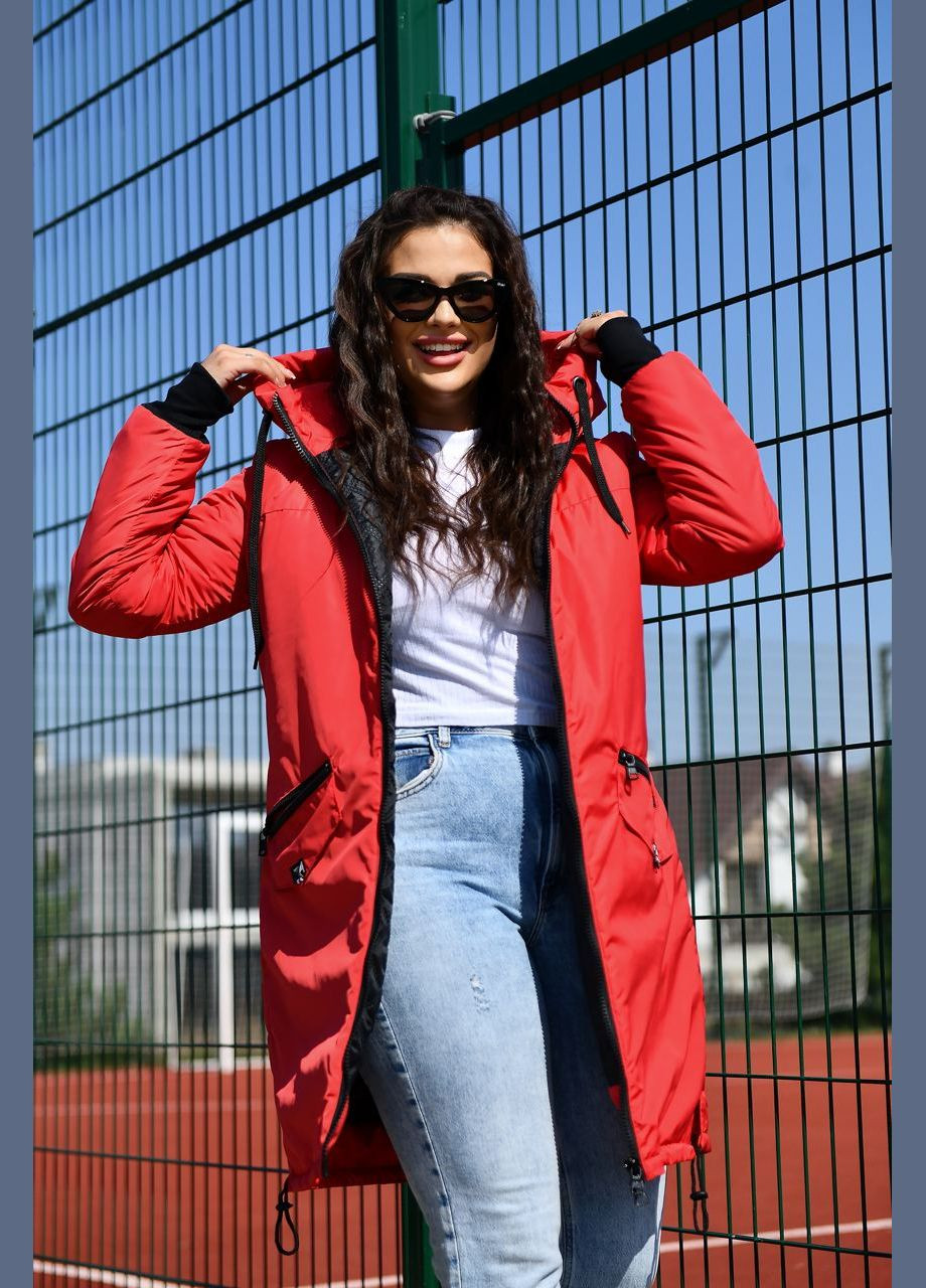Красная женская куртка с капюшоном цвет красный р.48/50 449633 New Trend