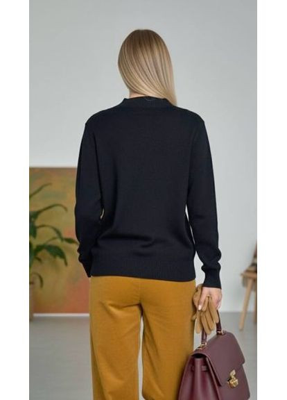 Чорний демісезонний жіночий віскозний светр, бирюзовий, (арт. 326т) No Brand