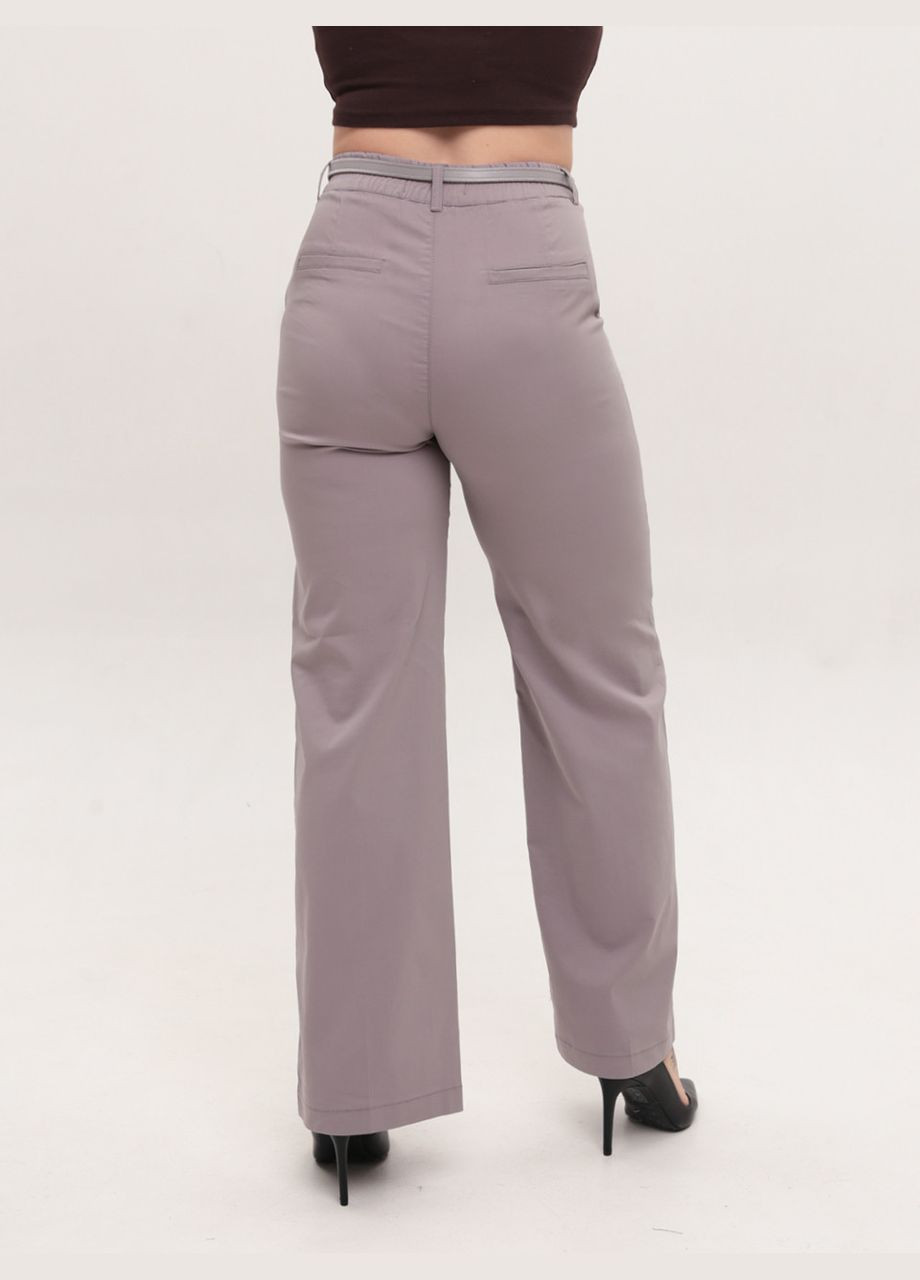 Брюки женские серые широкие со стрейчем большие размеры CARMITO Палаццо (329854069)
