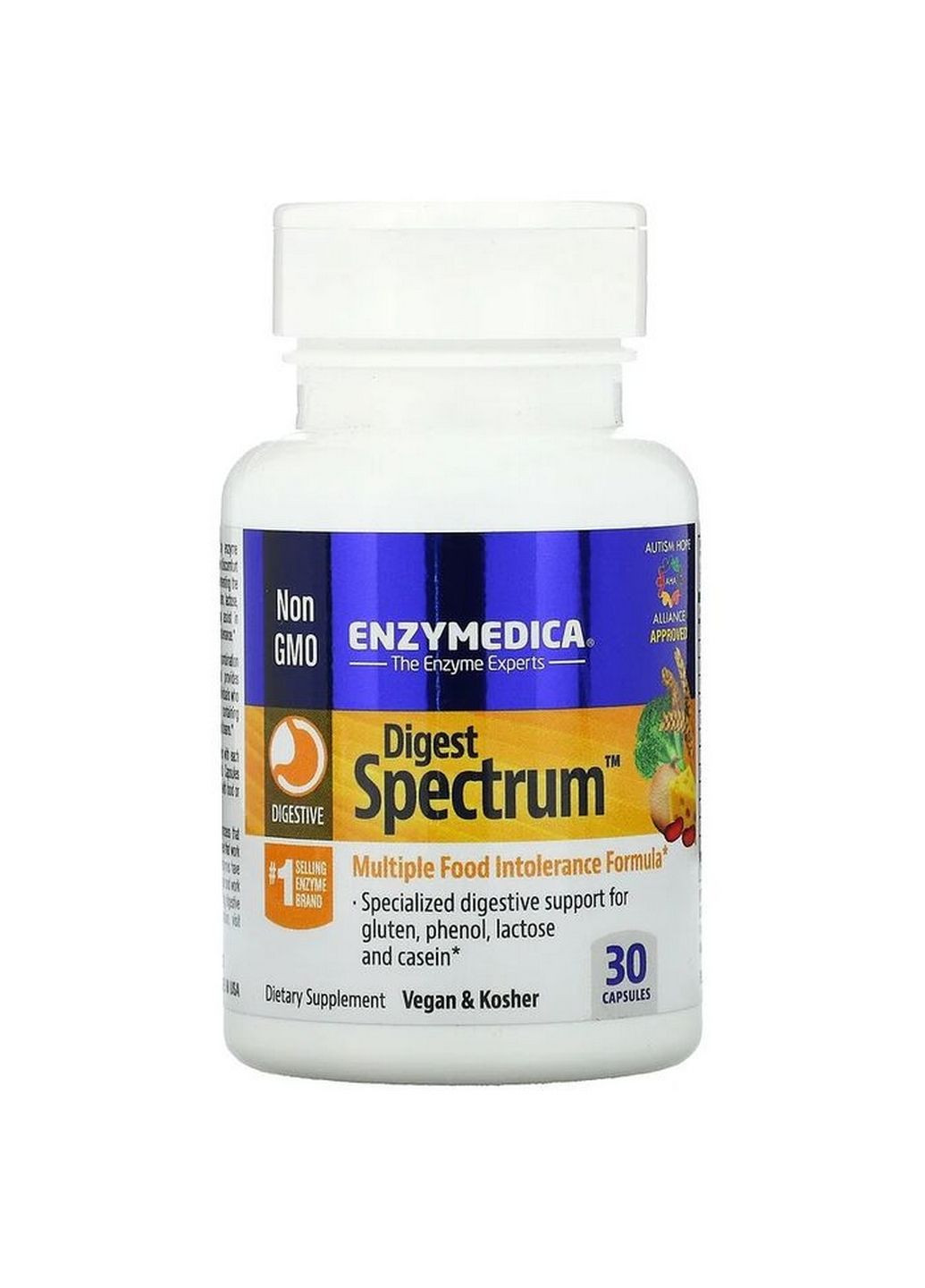 Натуральная добавка Digest Spectrum, 30 капсул Enzymedica (293339847)