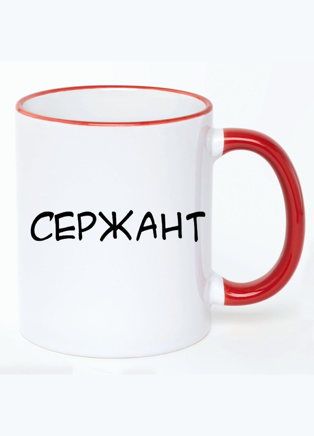 Чашка Сержант военное звание Украины (кружка, кружка) Белая с Красной ручкой 330 мл No Brand (322712152)