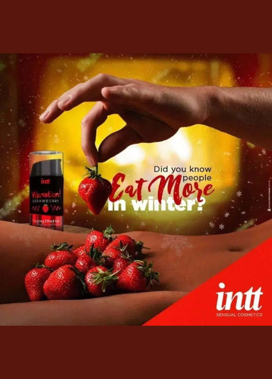 Рідкий вібратор полуничний вибух Vibration Strawberry 15 мл Intt (332211504)