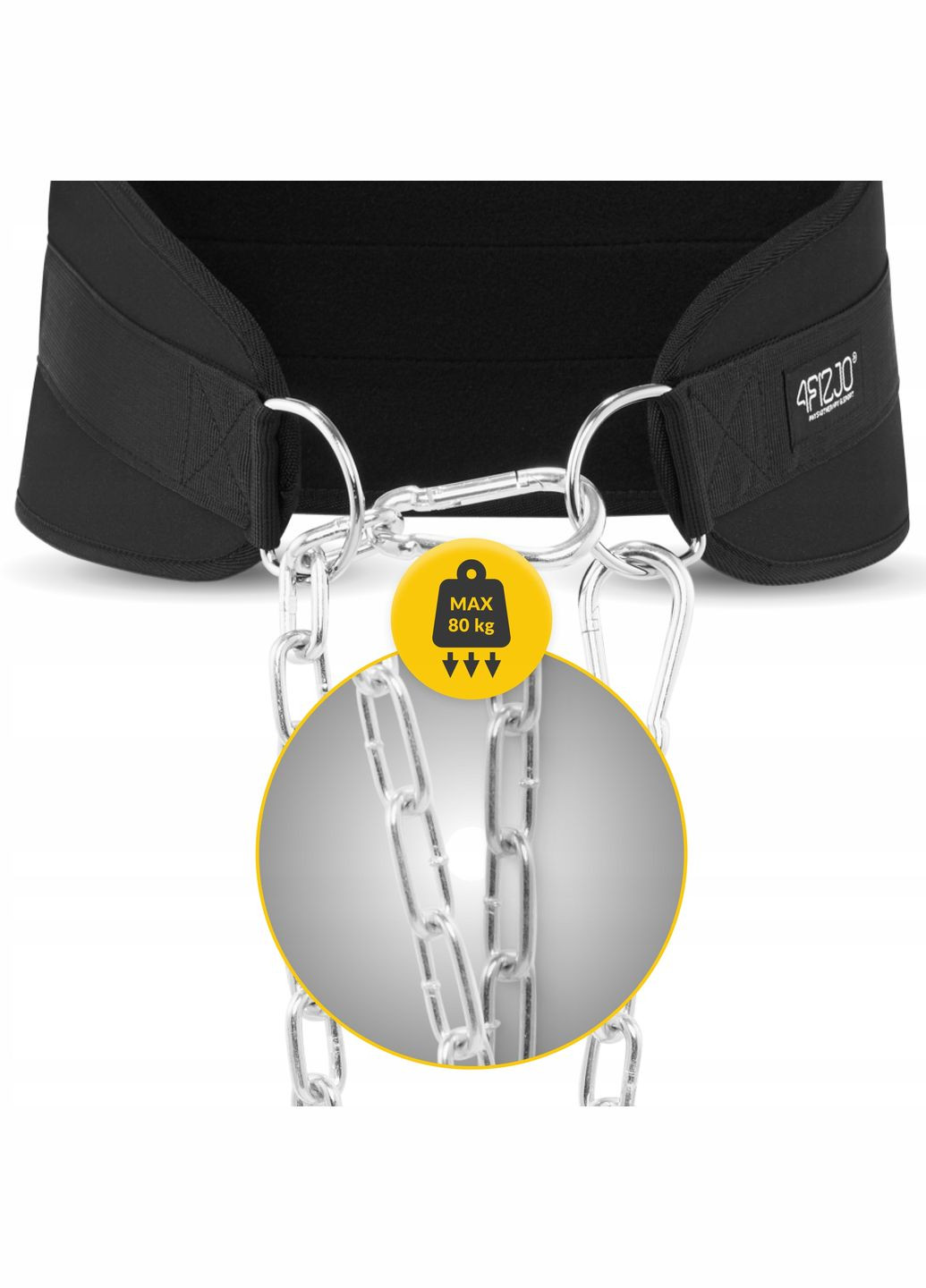 Пояс атлетический для отягощения Dip Belt 100 см Black (P-5905973402262) 4FIZJO (316656138)