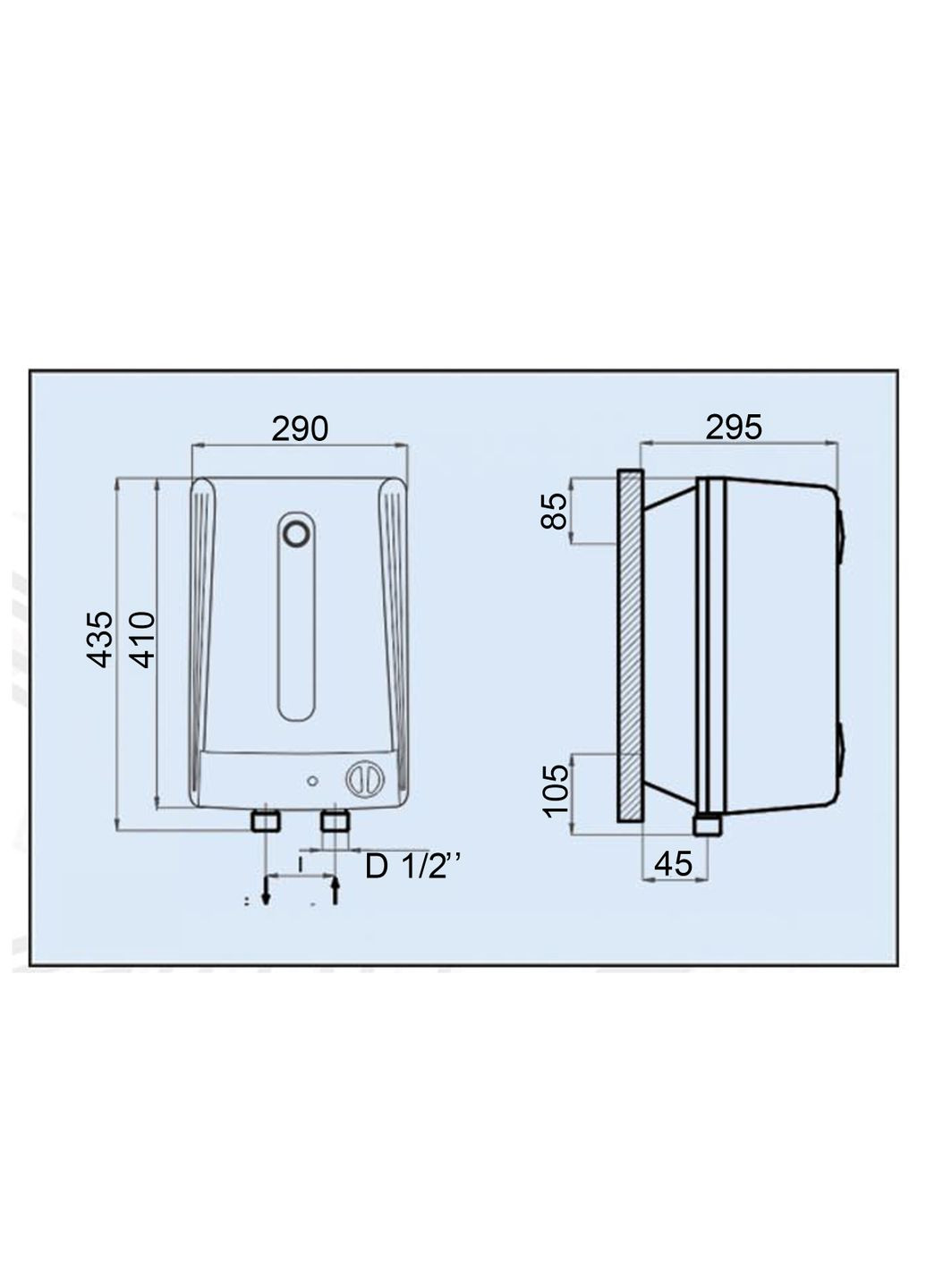 Водонагрівач LUB Small 10 l підвод води знизу (10L UB) LEOV (299841571)