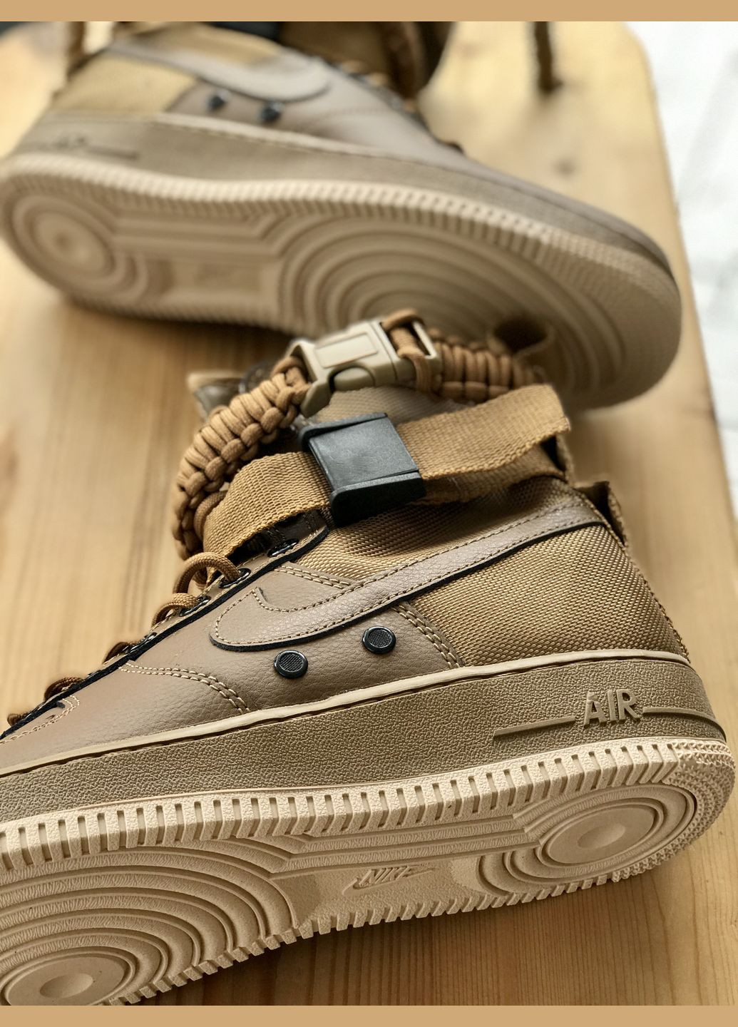 Коричневі всесезон кросівки чоловічі nike air force 1 sf brown | найк аір форс 1 сф коричневі No Brand