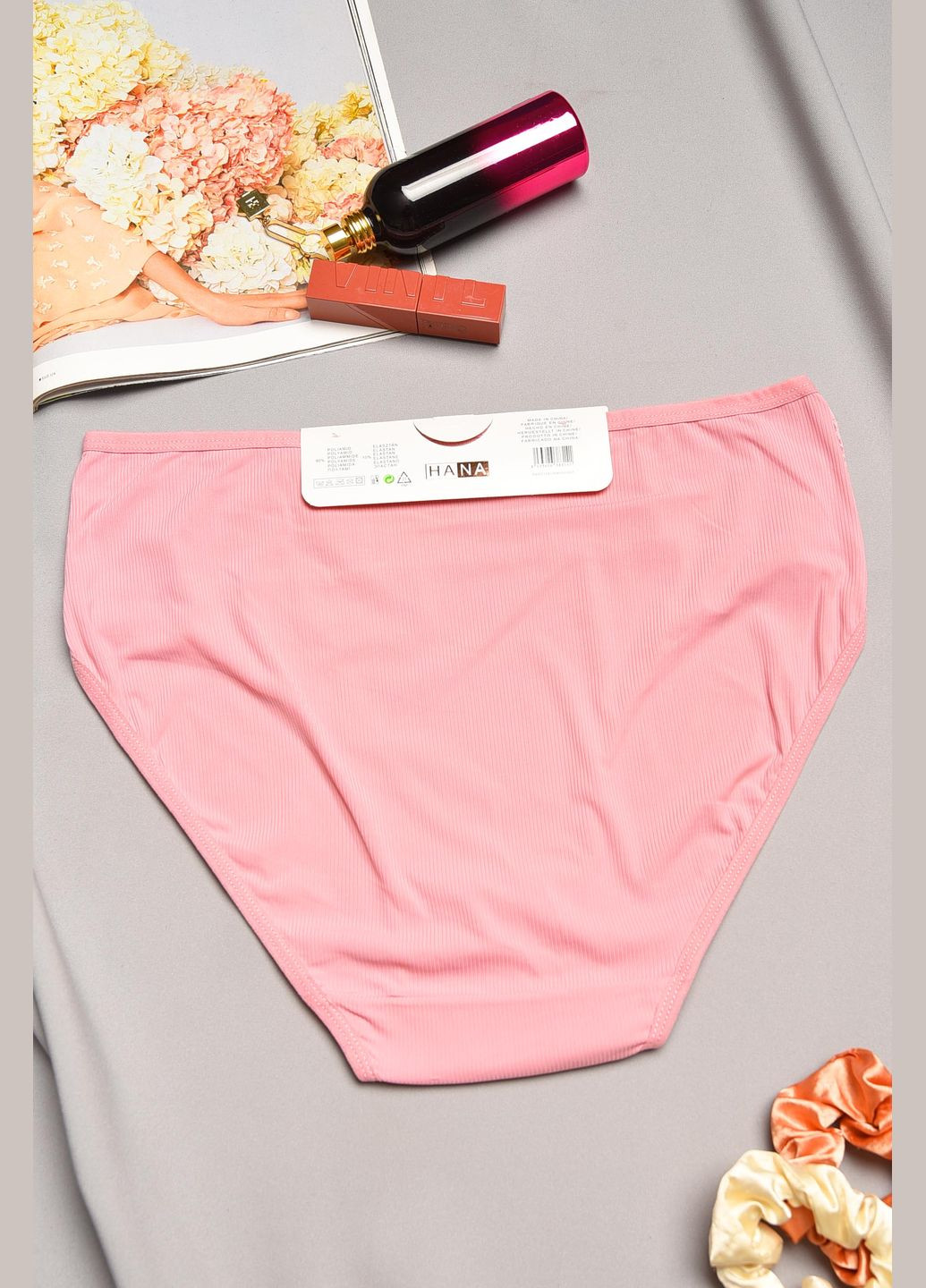 Труси жіночі напівбатальні рожевого кольору Let's Shop (314902443)