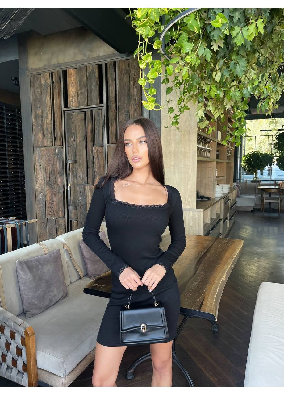 Черное повседневный платье женское Україна однотонное