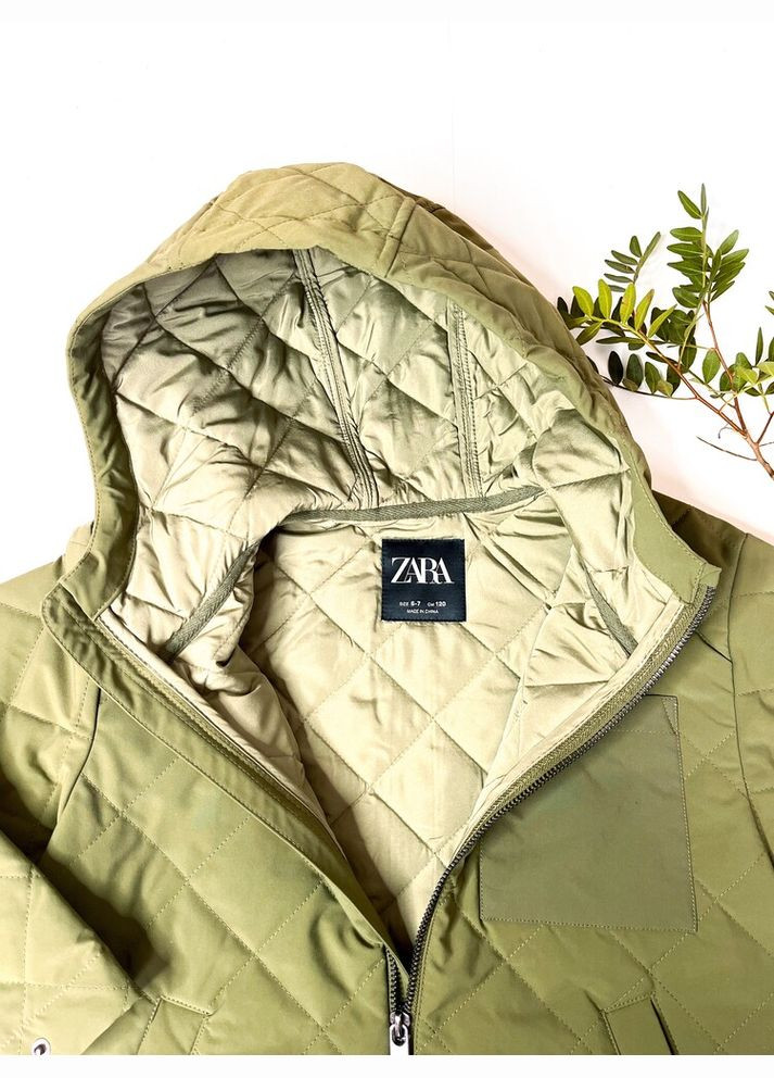 Оливкова (хакі) демісезонна куртка 164 см хакі артикул л185 Zara