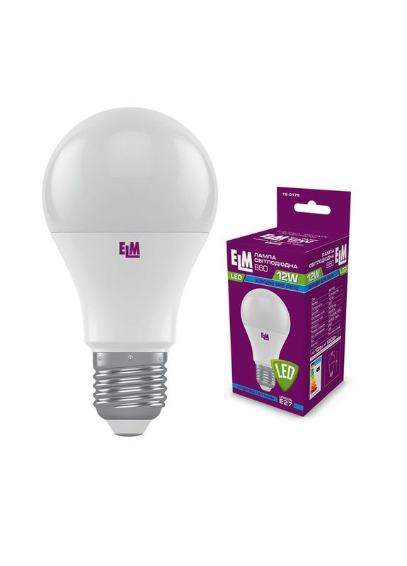 Лампа світлодіодна стандартна 12W E27 4000K (18-0179) ELM (368679486)