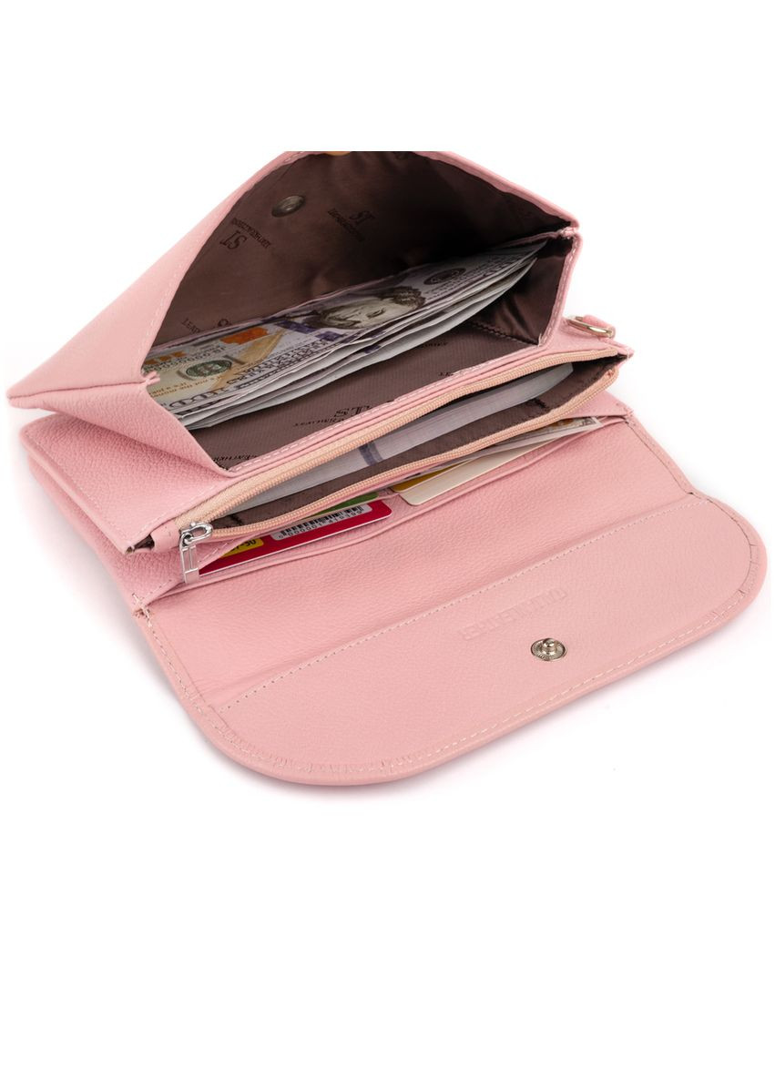 Клатч зі шкіри жіночий рожевий 19х9,5х2,5 см 19323 st leather (329198545)