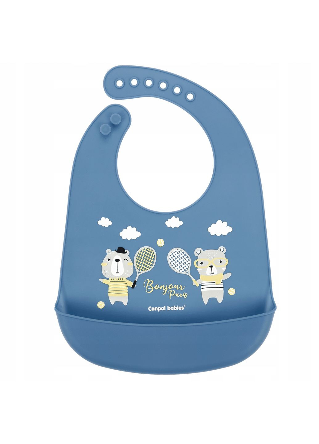 CANPOL Слинявчик силіконовий з кишенькою Bonjour Paris - синій 74/027_blu CANPOL Canpol Babies (299789575)