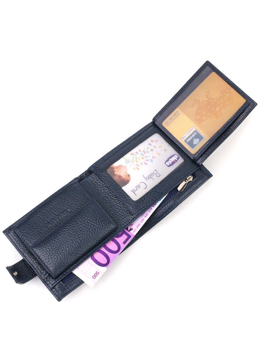 Кошелек мужской Кожаный зернистый 21879 Синий Canpellini (306881837)