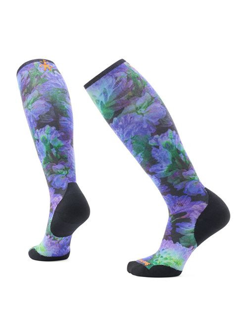 Шкарпетки жіночі Women's Ski Targeted Cushion Electric Lotus Print OTC Чорний-Фіолетовий Smartwool (365308516)