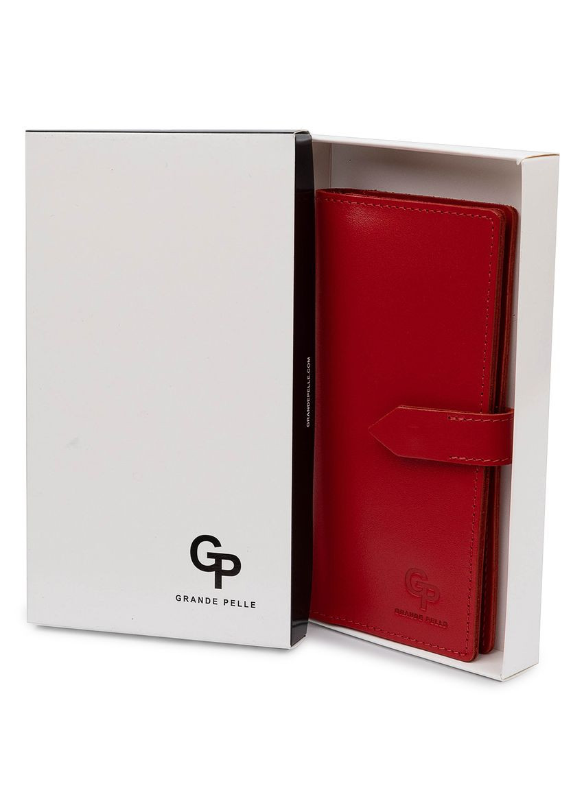 Жіноче портмоне з монетницею на кнопці червона шкіра червона (sku_11516) No Brand (328218586)