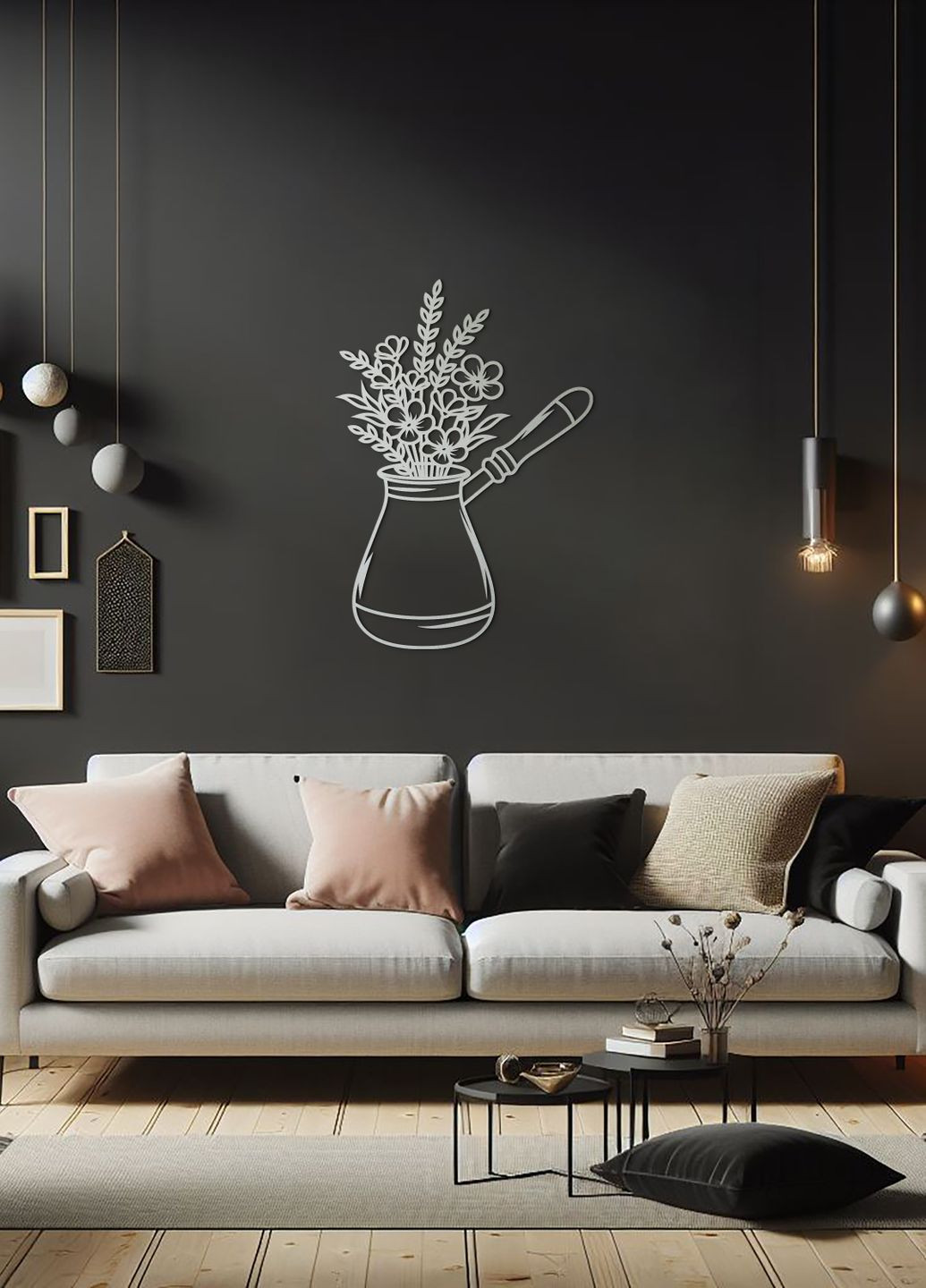 Дерев'яна картина на кухню, декоративне панно з дерева "Кава в турці", мінімалістичний стиль 70х50 см Woodyard (292013718)