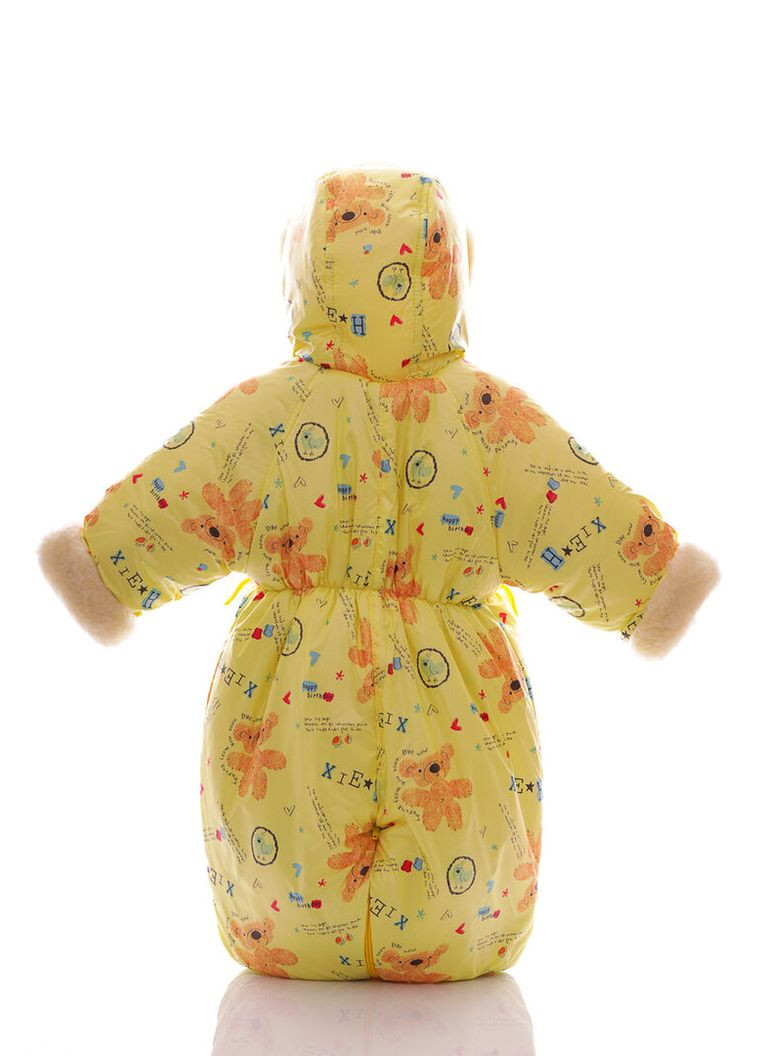 Комбинезон Трансформер на меху с принтом Мишек желтый 86 см (50733) BABYKROHA (315423845)