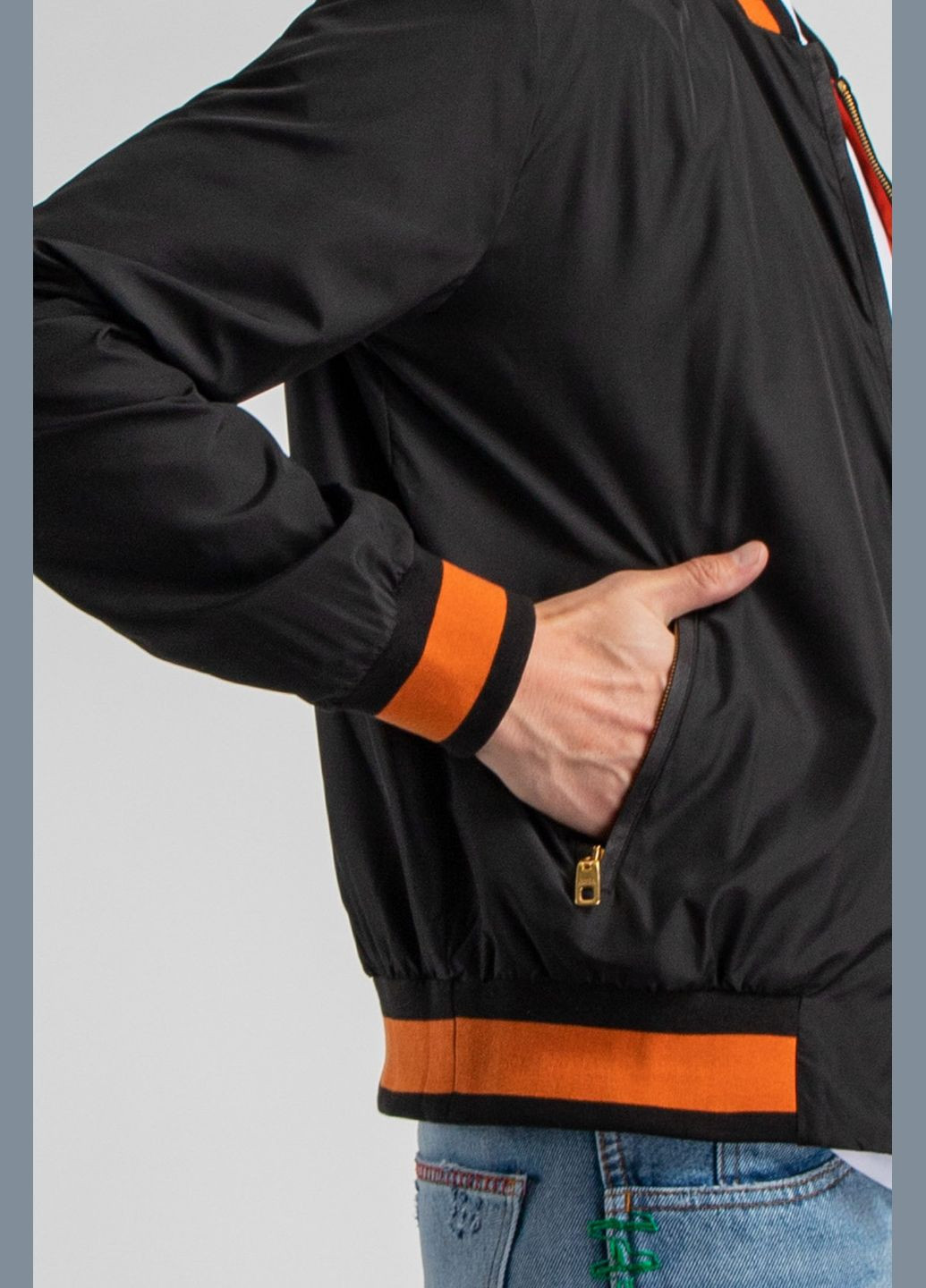 Черная куртка-бомбер с патч-лого Dolce & Gabbana (339100806)