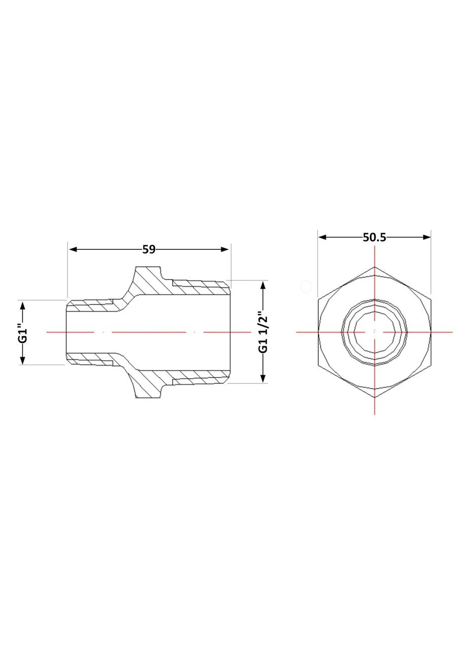 Ниппель чугунный 1" 1/2х1" НР No Brand (397275182)