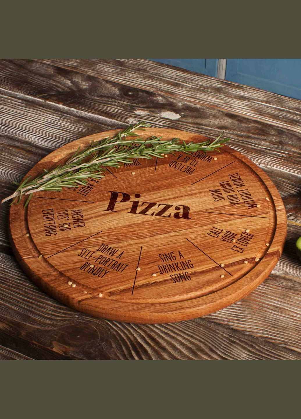 Дошка для нарізки "Pizza Board Game", 30 см, англійська BeriDari (293509476)