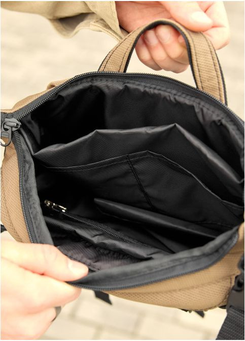 Спортивна сумка чоловіча на пояс через плече з текстилю велика Чорний 35341 Sambag (352165874)