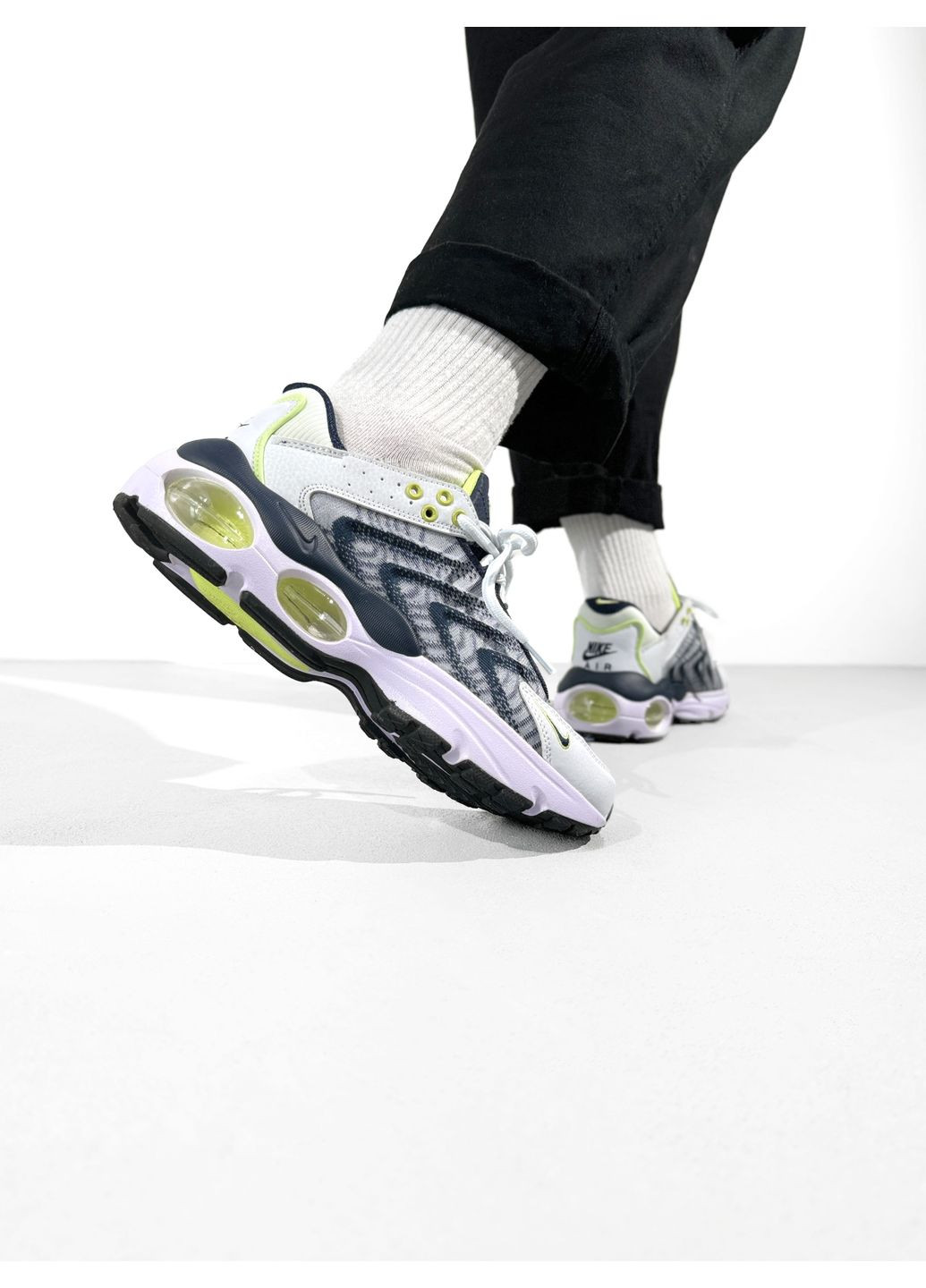 Білі Осінні кросівки чоловічі nike air max tw white / blue / mint найк аір макс тв No Brand