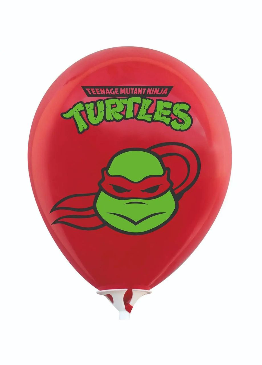 Латексный шарик 12" (30см) с рисунком "Супергерой Ракушка" красный Balonevi (302450929)