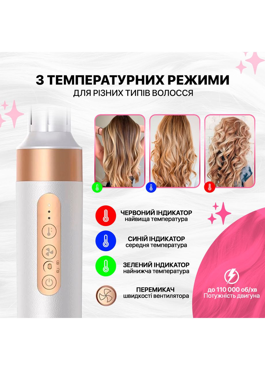 Мультистайлер Brillix Airwrap HS05 long, стайлер с 7 насадками Белый No Brand (347590411)