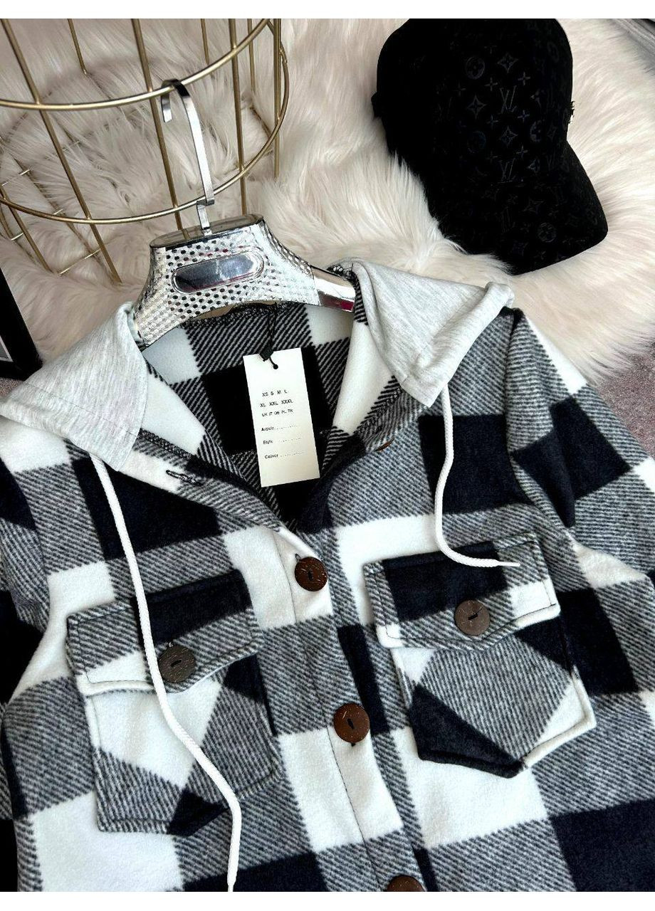 Жіноча сорочка-куртка в клітинку з капюшоном Україна (350935507)