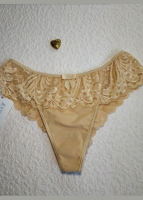 Шикарные бежевые бразильяны с кружевом низкие на девушку karioka волбар Wolbar (369612908)