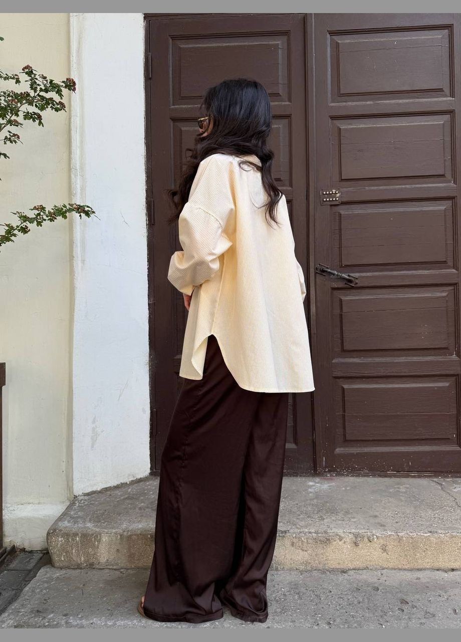 Желтая классическая, повседневный, кэжуал, вечерний рубашка в полоску Asi.Store.ua с длинным рукавом