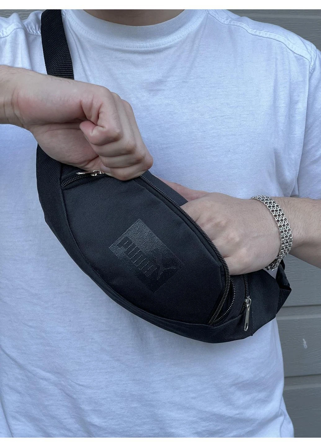 Бананка Puma черная сумка поясная через плечо нагрудная мужская женская спортивная тактическая текстильная модель No Brand (401464864)