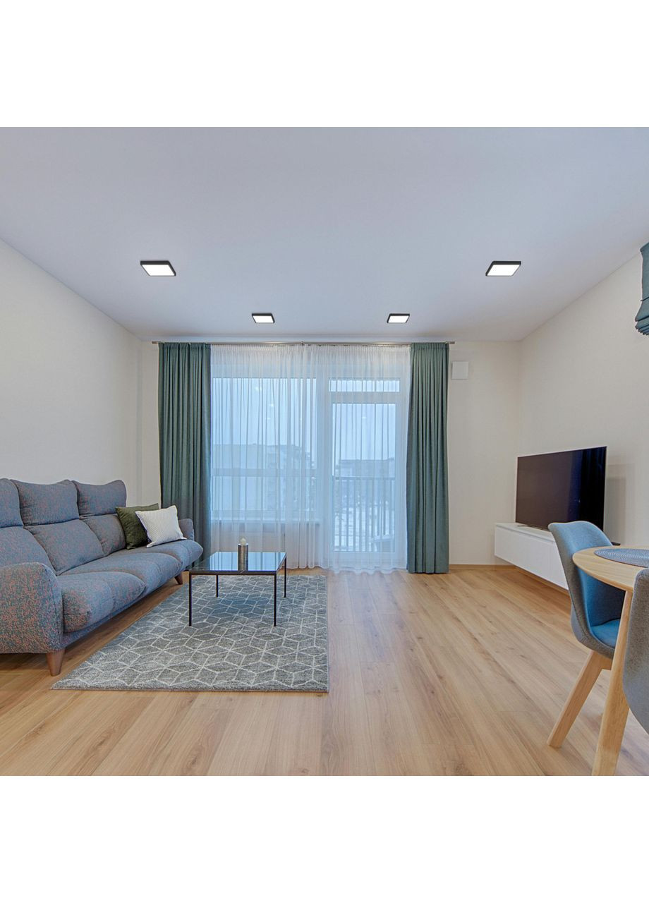 Світильник LED накладний квадрат 18W 5000K Black Videx (371789583)