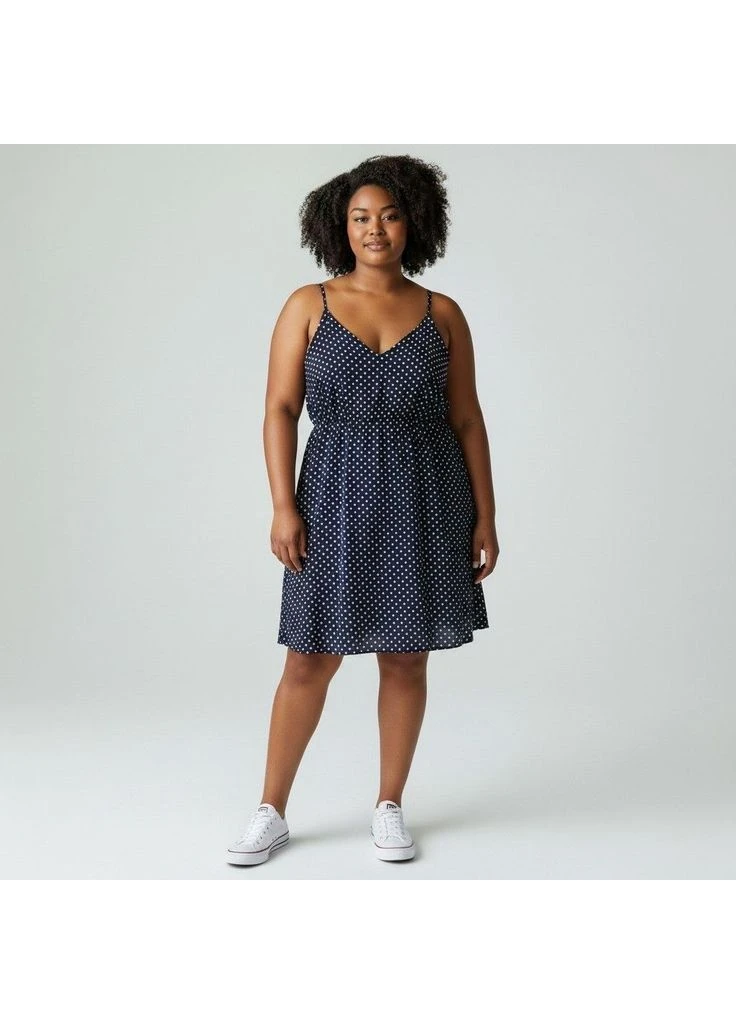 Синя сарафан жіночий у горох темно-синій curve 3xl SHEIN в горошок