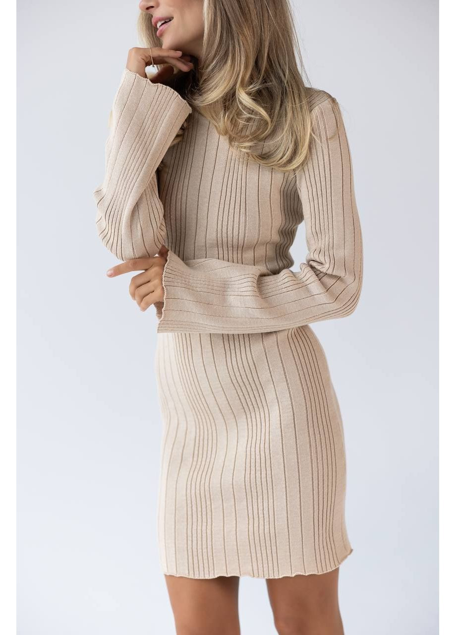 Світло-бежева повсякденний сукня жіноча KaraMix однотонна