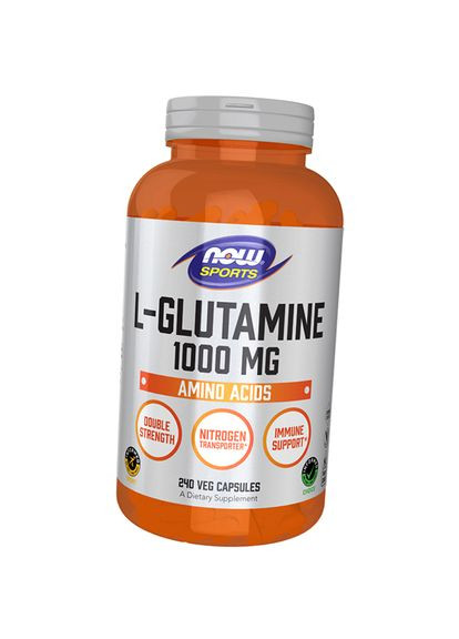Глютамин для иммунитета и транспортировки азота, LGlutamine Double Strength 1000, 240вегкапс (32128003) Now Foods (293257141)