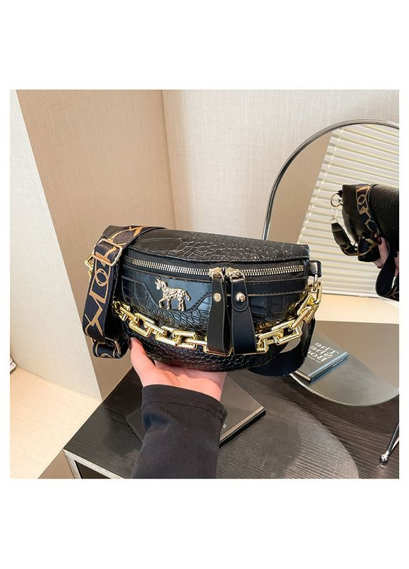 Женская классическая сумка 6079 через плече рептилия No Brand (344446617)