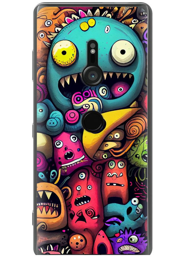Силиконовый чехол 'Cмешные монстры' для Endorphone Sony Xperia XZ3 H9436 (302393593)