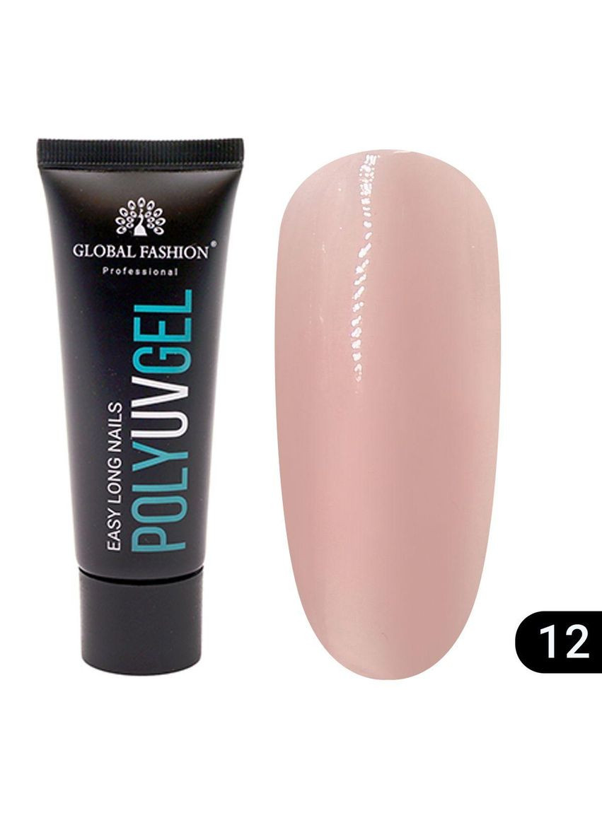 Полігель для нарощування нігтів 30 г №12 Global Fashion (352745925)