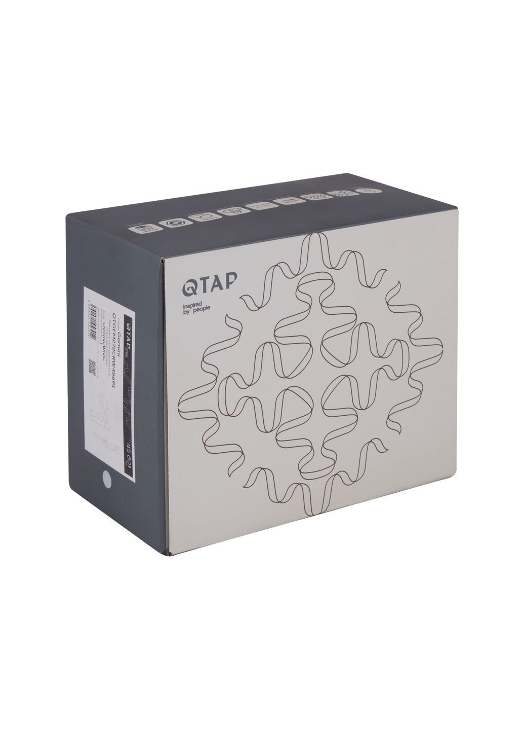 Змішувач для раковини Gemini (з гігієнічним душем) QTGEM272CRW45691 Chrome/White Qtap (323485704)