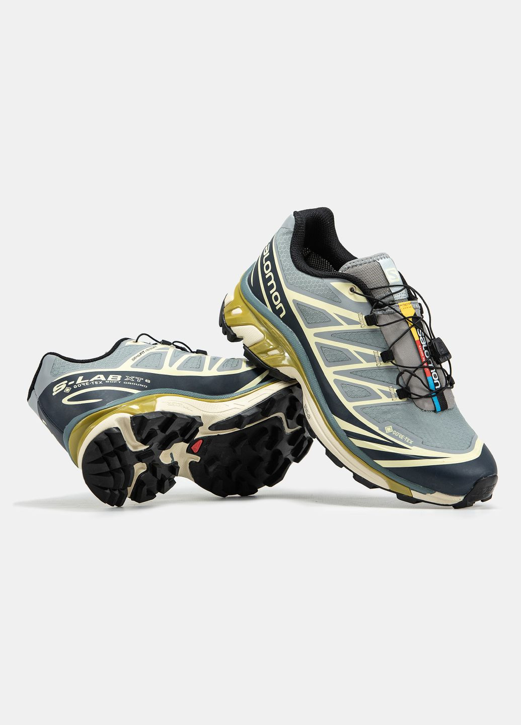 Сірі Осінні кросівки чоловічі salomon xt-6 adv dover grey beige gore-tex | саломон хт-6 сірі бежеві No Brand