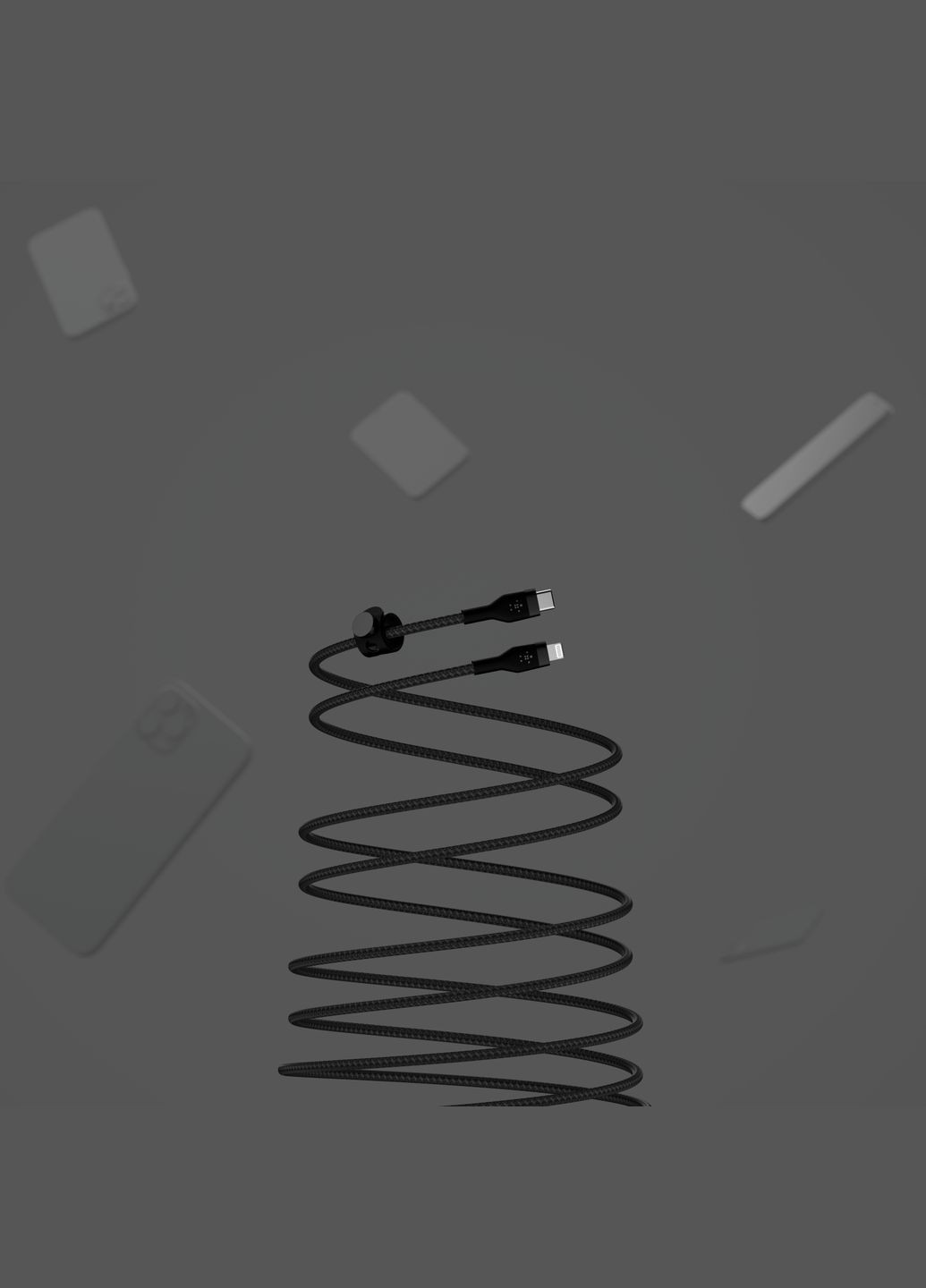 Кабель USB-С - Lightning, BRAIDED SILICONE, 1m, black Belkin (331605253)