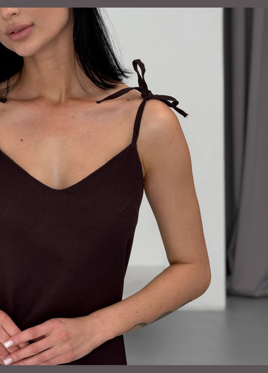 Коричнева 🤍лляна сукня Luna