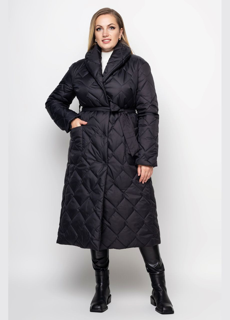 Плащ стьобаний Селена чорний 0393 Vlavi зима (347146154)