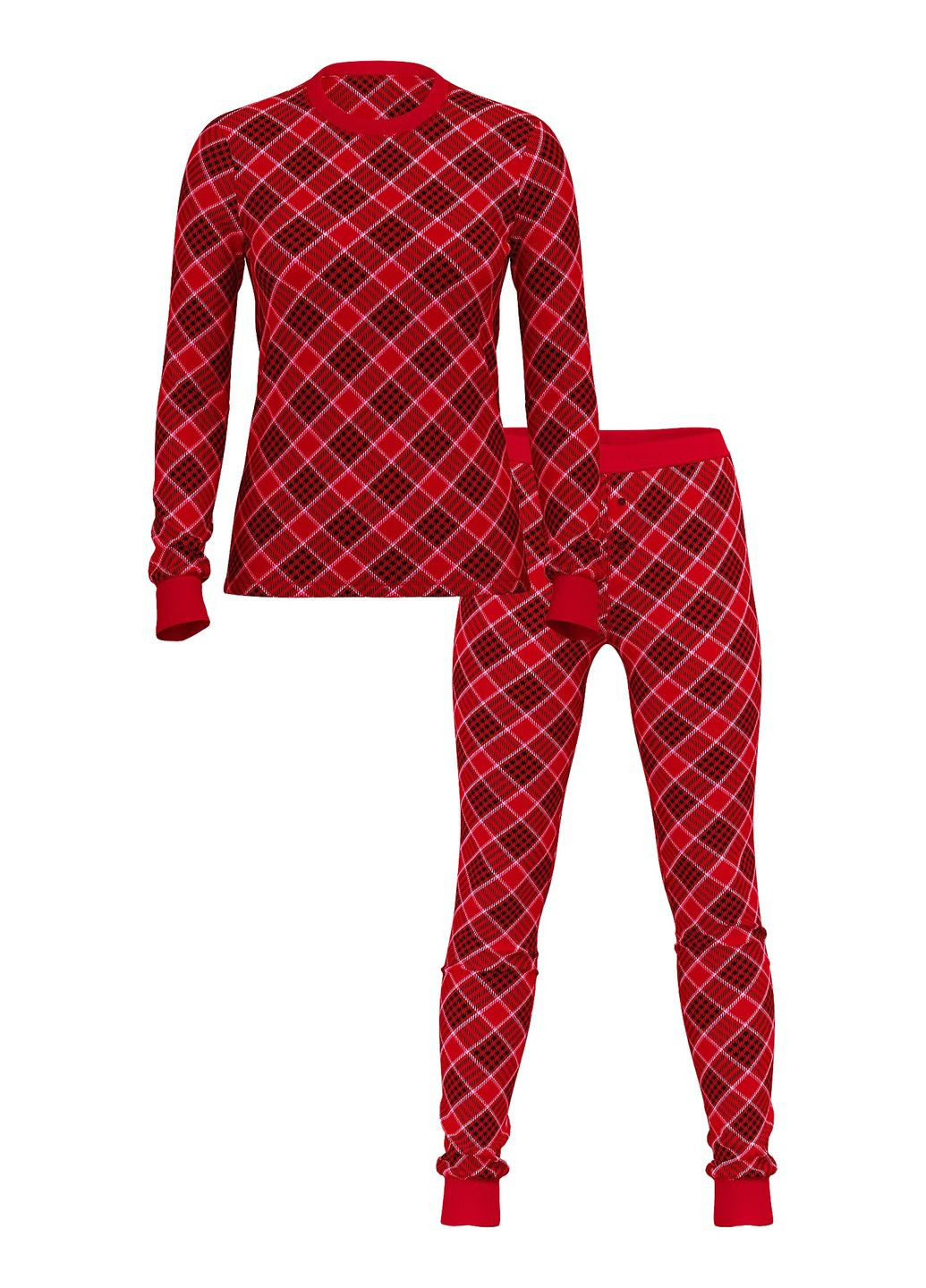 Червона піжама жіноча бавовна червона клітинка лонгслів + брюки Victoria's Secret