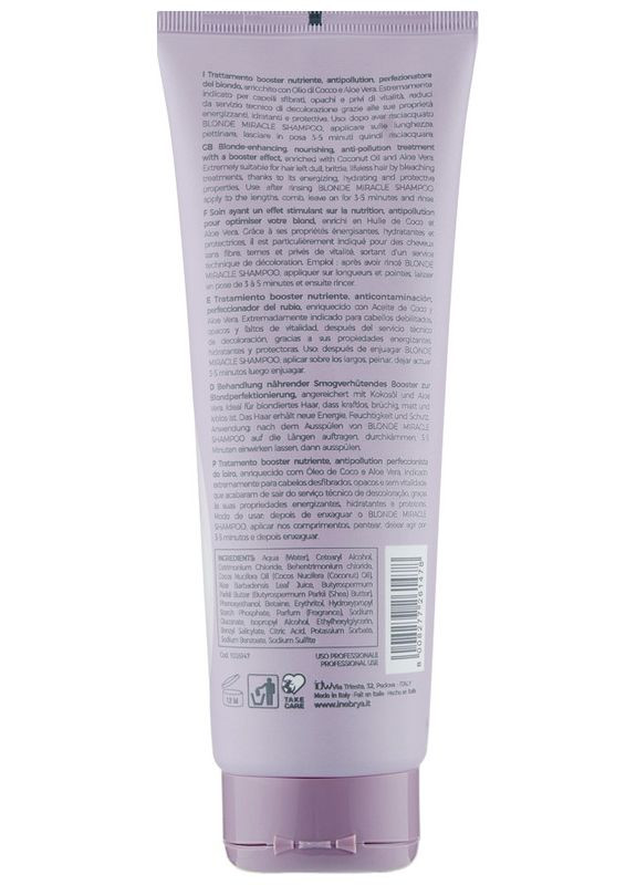 Маска для волос оттенков блонд Blondesse Blonde Miracle Nectar 250ml (2-914349) Inebrya (371731393)