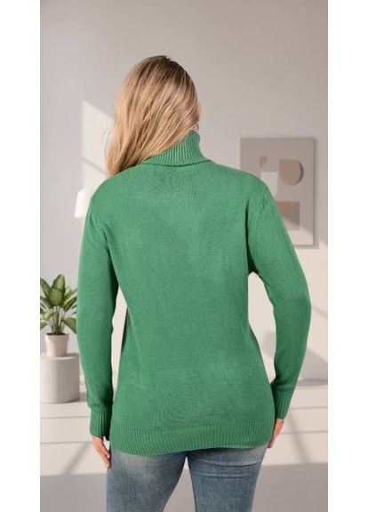 Зелений демісезонний гольф оверсайз (батал) з кашеміром, (арт. 038) No Brand