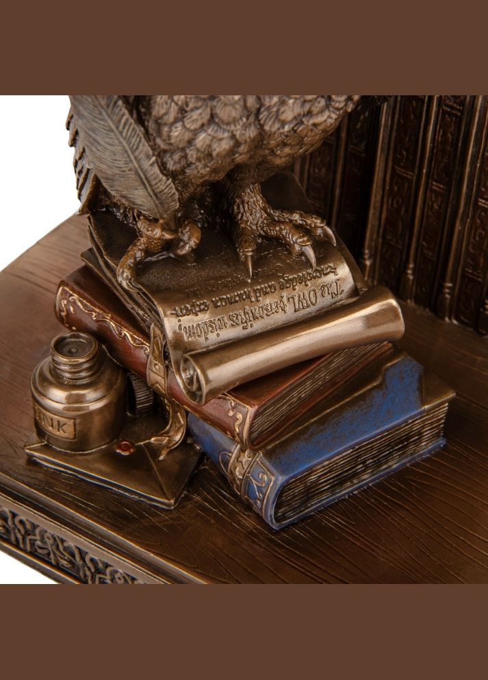 Статуетка настільна Мудра Сова 24х11х14 см 78073 бронзове напилення полістоуну Veronese (302239127)